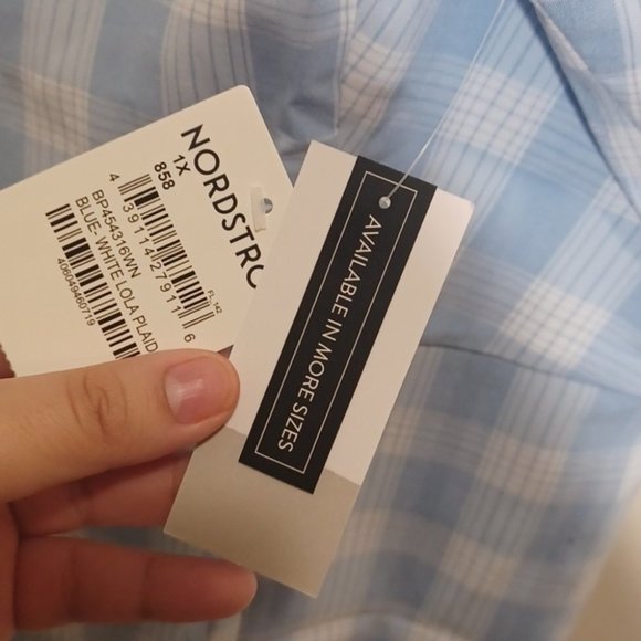 BP. Sleeveless Minidress Blue/White  plaid dress - Picture 6 of 10